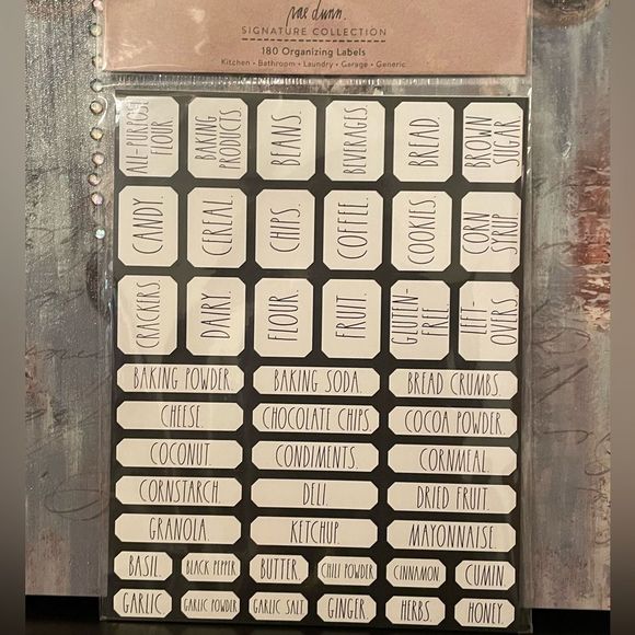 RAE DUNN 180 Organizing Labels
Kitchen • Bathroom • Laundry • Garage • Generic - Picture 1 of 11